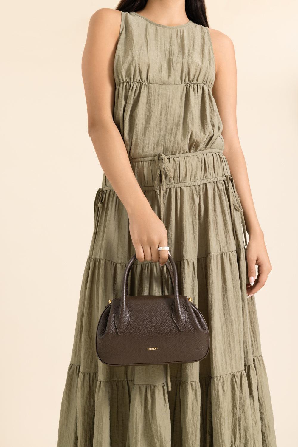 Oyster Mini Duffle Bag - Espresso-BROWN-O/S-HANDBAGSHOULDER-YUZEFI