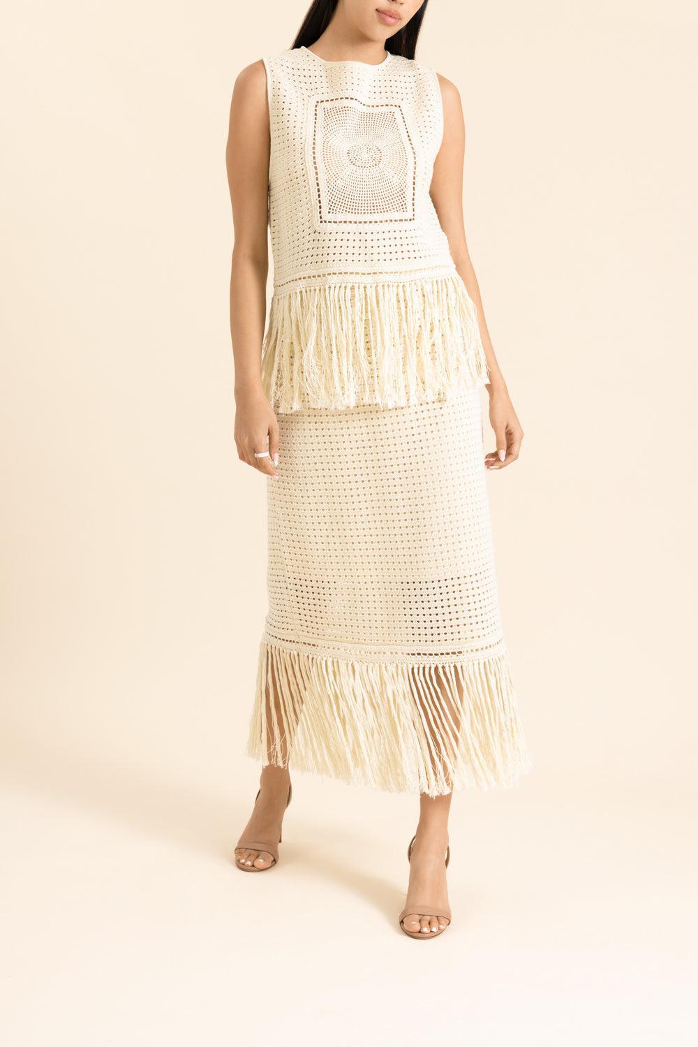 Indra Fringe Tank-CREAM-0-CLOTHINGTOPTANK-ZIMMERMANN