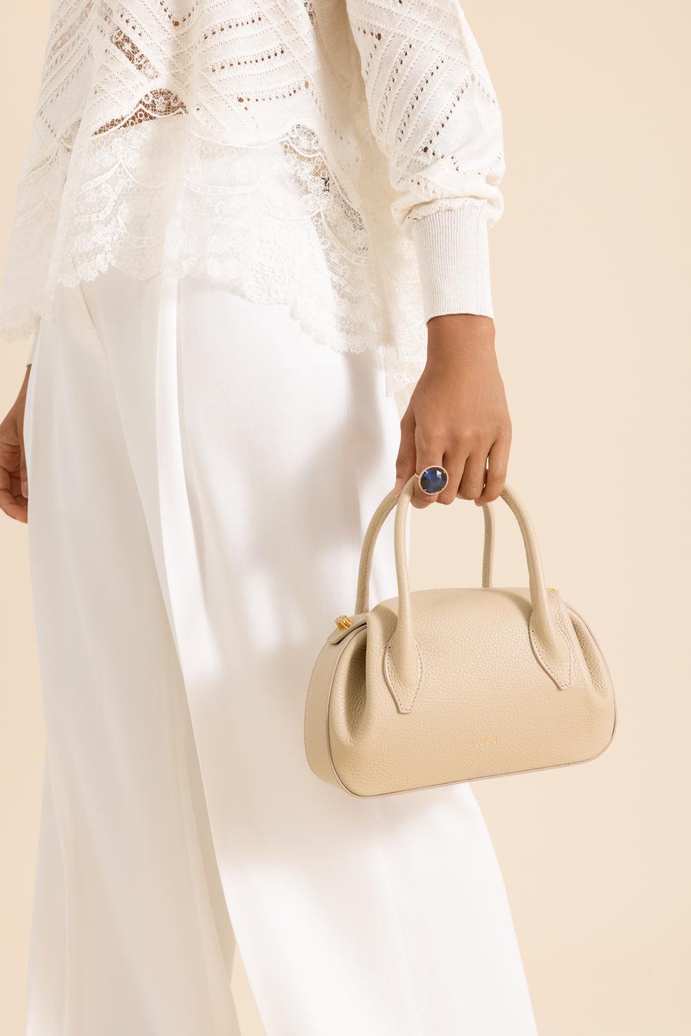 Oyster Mini Duffle Bag - Angora-CREAM-O/S-HANDBAGSHOULDER-YUZEFI
