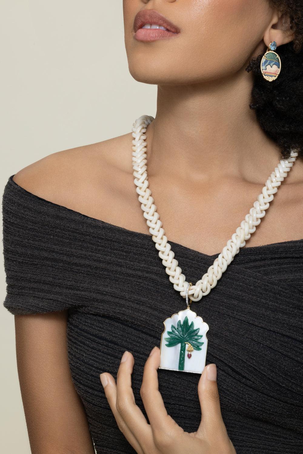Quartz Diamond Pearl Window Necklace-YELLOW GOLD-JEWELRYFINE JEWELNECKLACE O-SILVIA FURMANOVICH