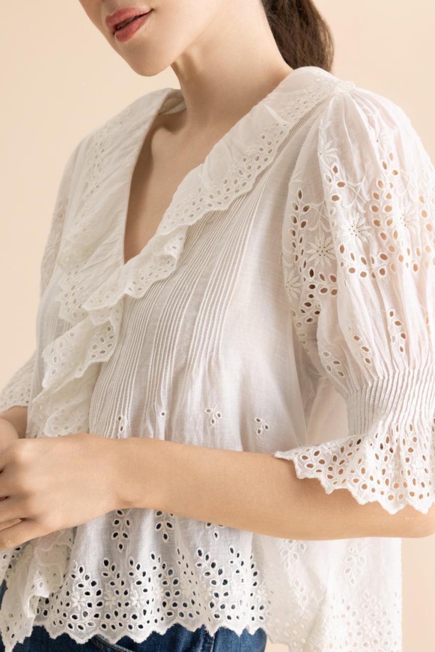 Henri Top - Salt Eyelet-CREAM-XS-CLOTHINGTOPBLOUSE-DOEN