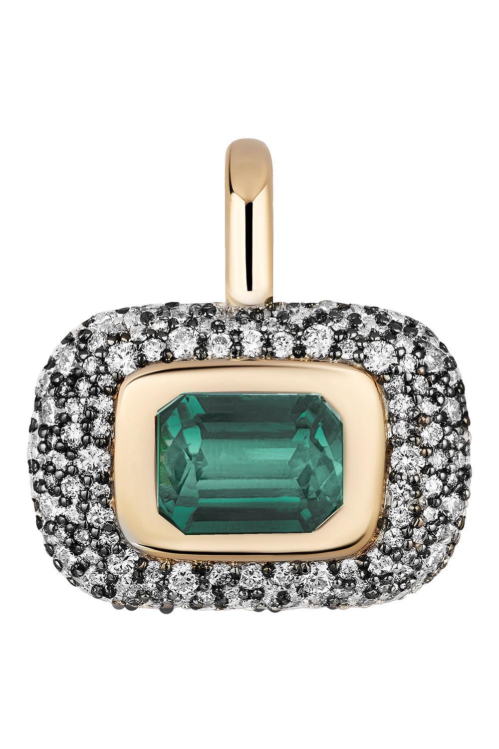 Tourmaline Diamond Medium Floret East West Pendant-YELLOW GOLD-JEWELRYFINE JEWELPENDANT-MASON & BOOKS