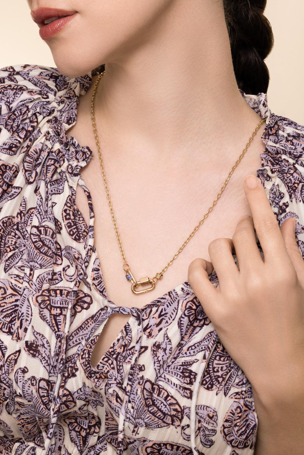 3x3 Pulley Chain Necklace-YELLOW GOLD-JEWELRYFINE JEWELNECKLACE O-MARLA AARON
