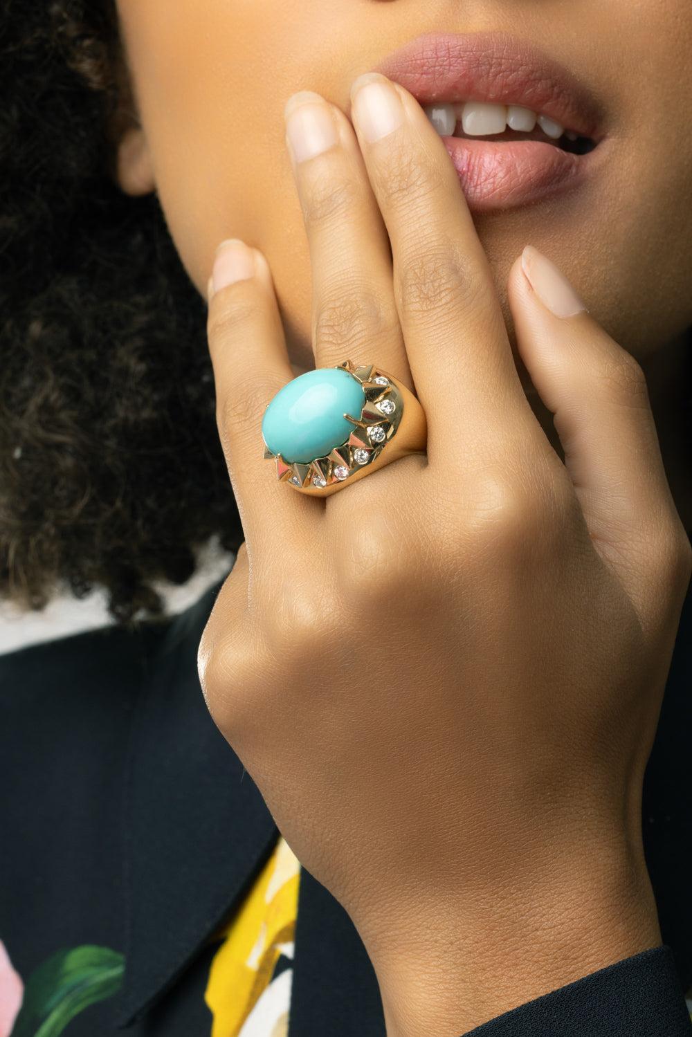 Turquoise Diamond Ring-YELLOW GOLD-7-JEWELRYFINE JEWELRING-TONY DUQUETTE