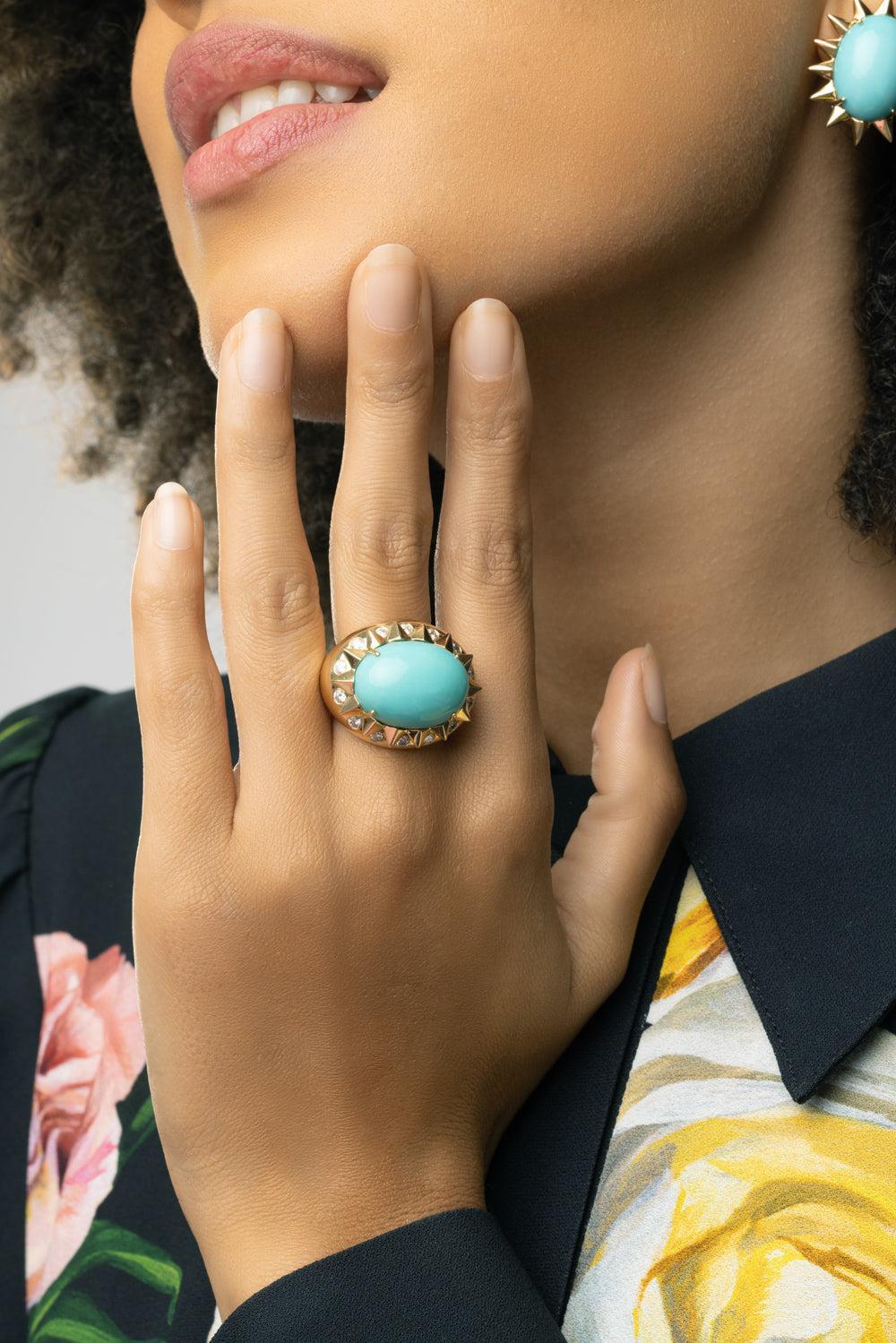 Turquoise Diamond Ring-YELLOW GOLD-7-JEWELRYFINE JEWELRING-TONY DUQUETTE