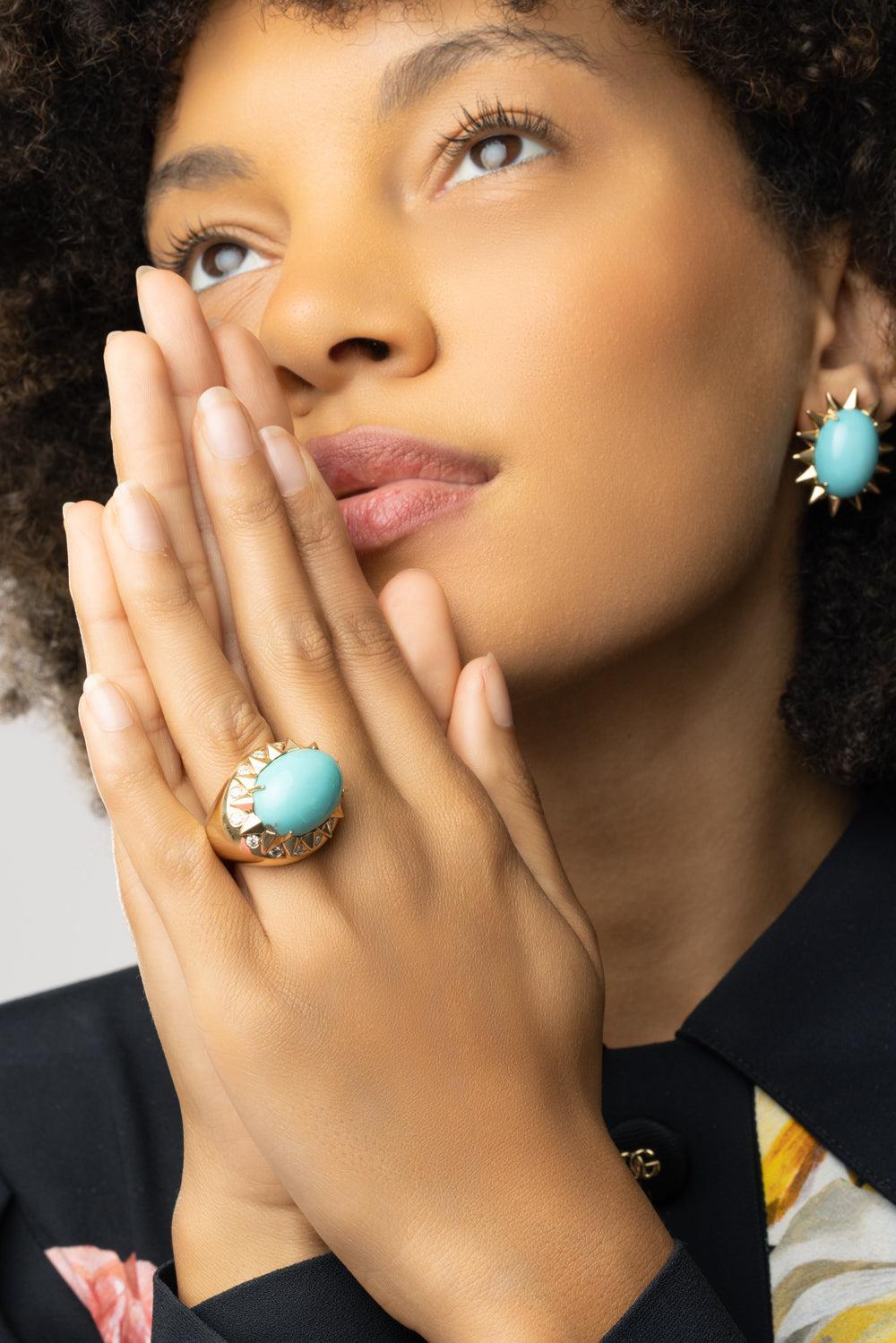 Turquoise Diamond Ring-YELLOW GOLD-7-JEWELRYFINE JEWELRING-TONY DUQUETTE