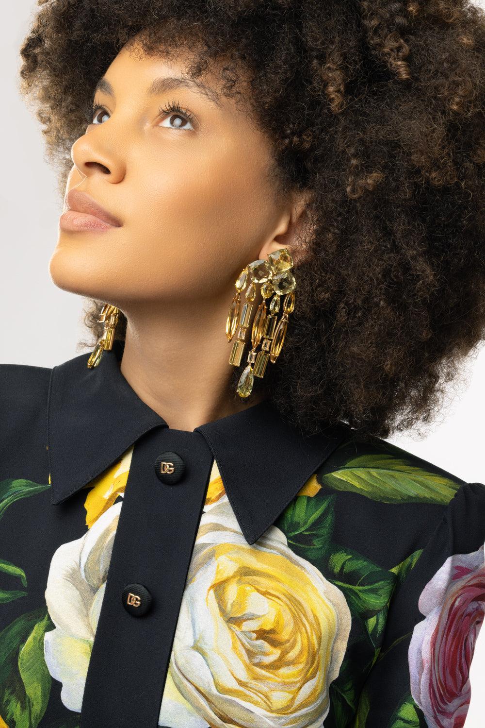 Citrine Chandelier Drop Earrings-YELLOW GOLD-JEWELRYFINE JEWELEARRING-TONY DUQUETTE