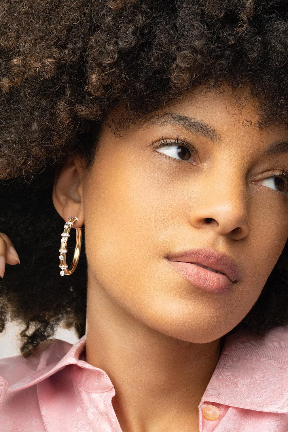 Diamond Feelings Earrings-YELLOW GOLD-JEWELRYFINE JEWELEARRING-NIKOS KOULIS