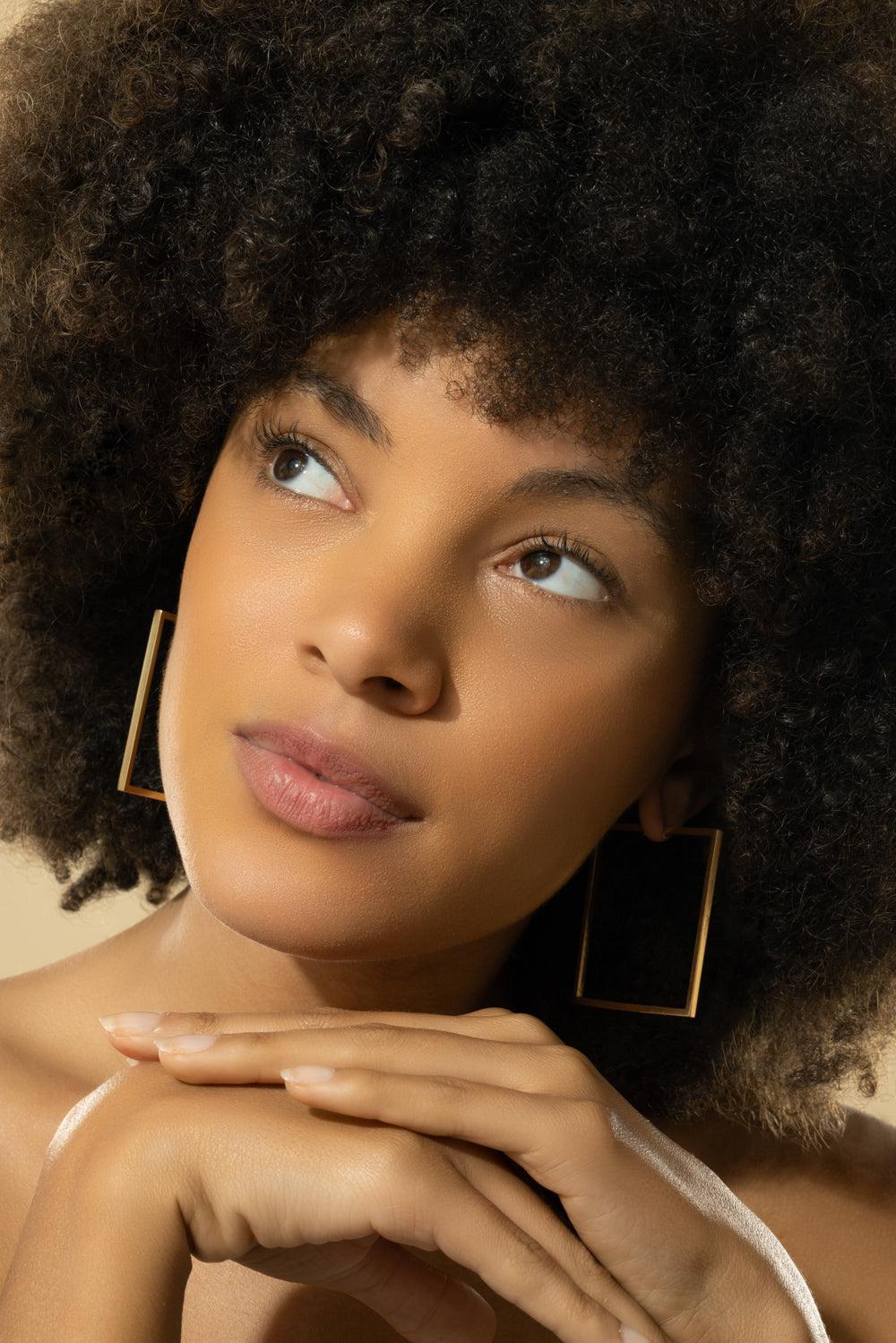 Large Foundation Square Hoops-YELLOW GOLD-JEWELRYFINE JEWELEARRING-CADAR