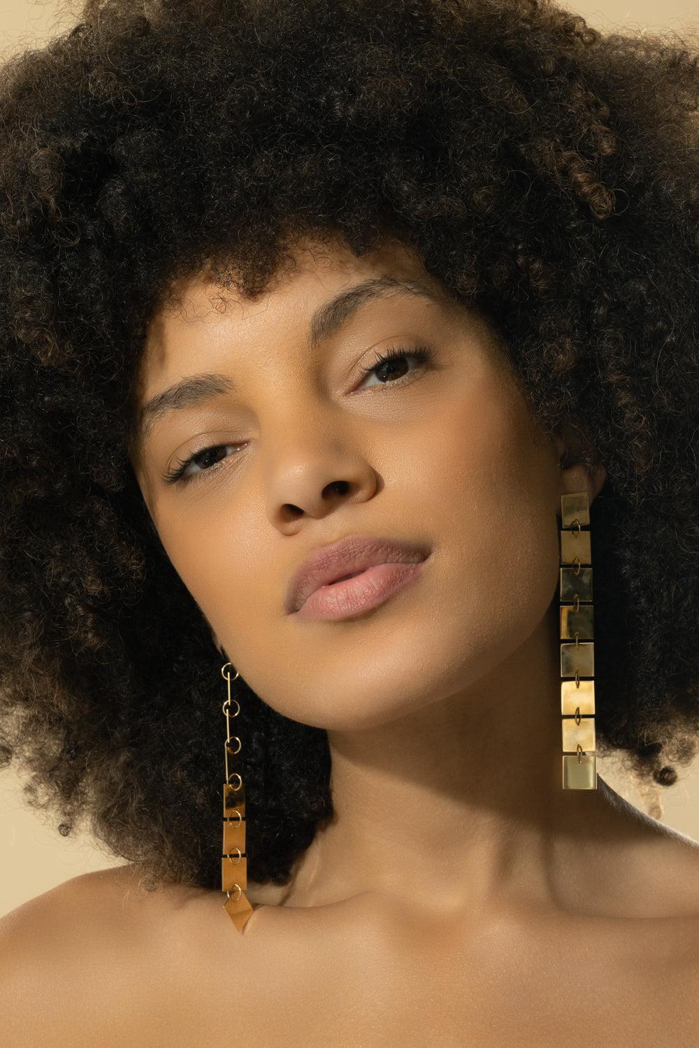 Foundation Long Drop Earrings-YELLOW GOLD-JEWELRYFINE JEWELEARRING-CADAR