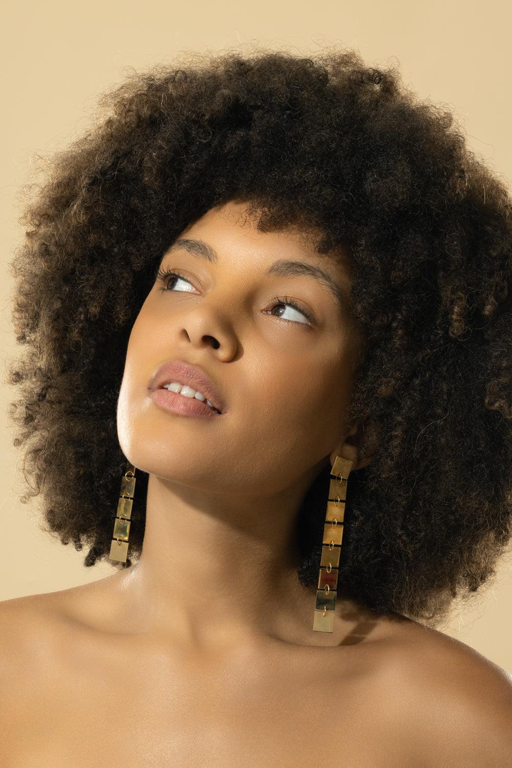 Foundation Long Drop Earrings-YELLOW GOLD-JEWELRYFINE JEWELEARRING-CADAR
