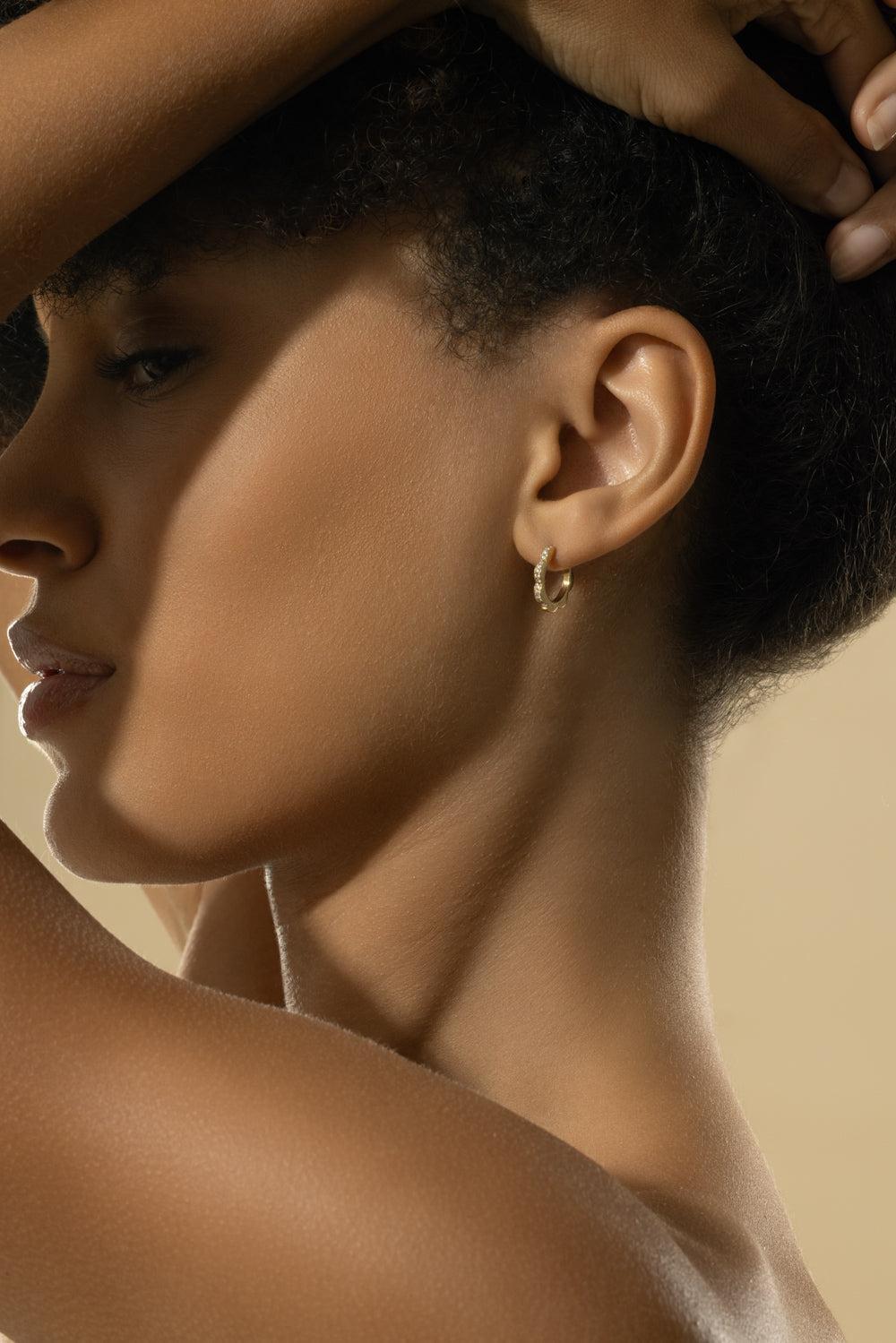Small Bloom Hoop Earrings-YELLOW GOLD-JEWELRYFINE JEWELEARRING-CADAR