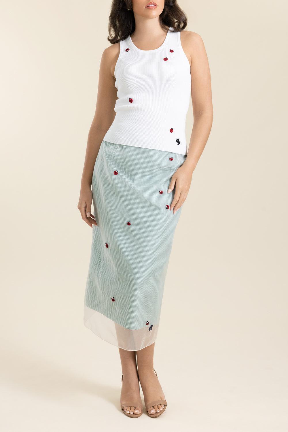 Roxanne Skirt - Ladybug-GREEN-34-CLOTHINGSKIRTMAXI-BERNADETTE