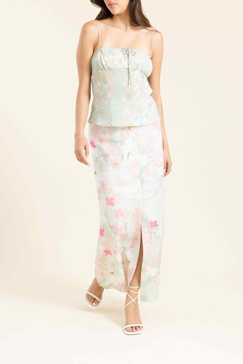 Carmen Long Skirt-GREEN-34-CLOTHINGSKIRTMAXI-BERNADETTE