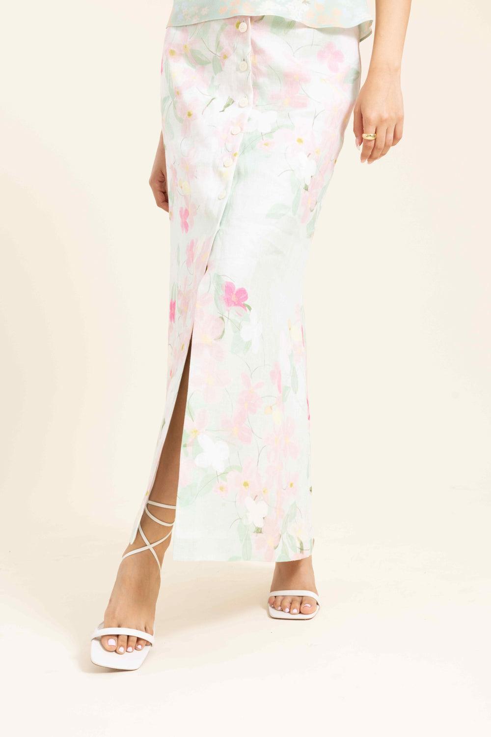 Carmen Long Skirt-GREEN-34-CLOTHINGSKIRTMAXI-BERNADETTE