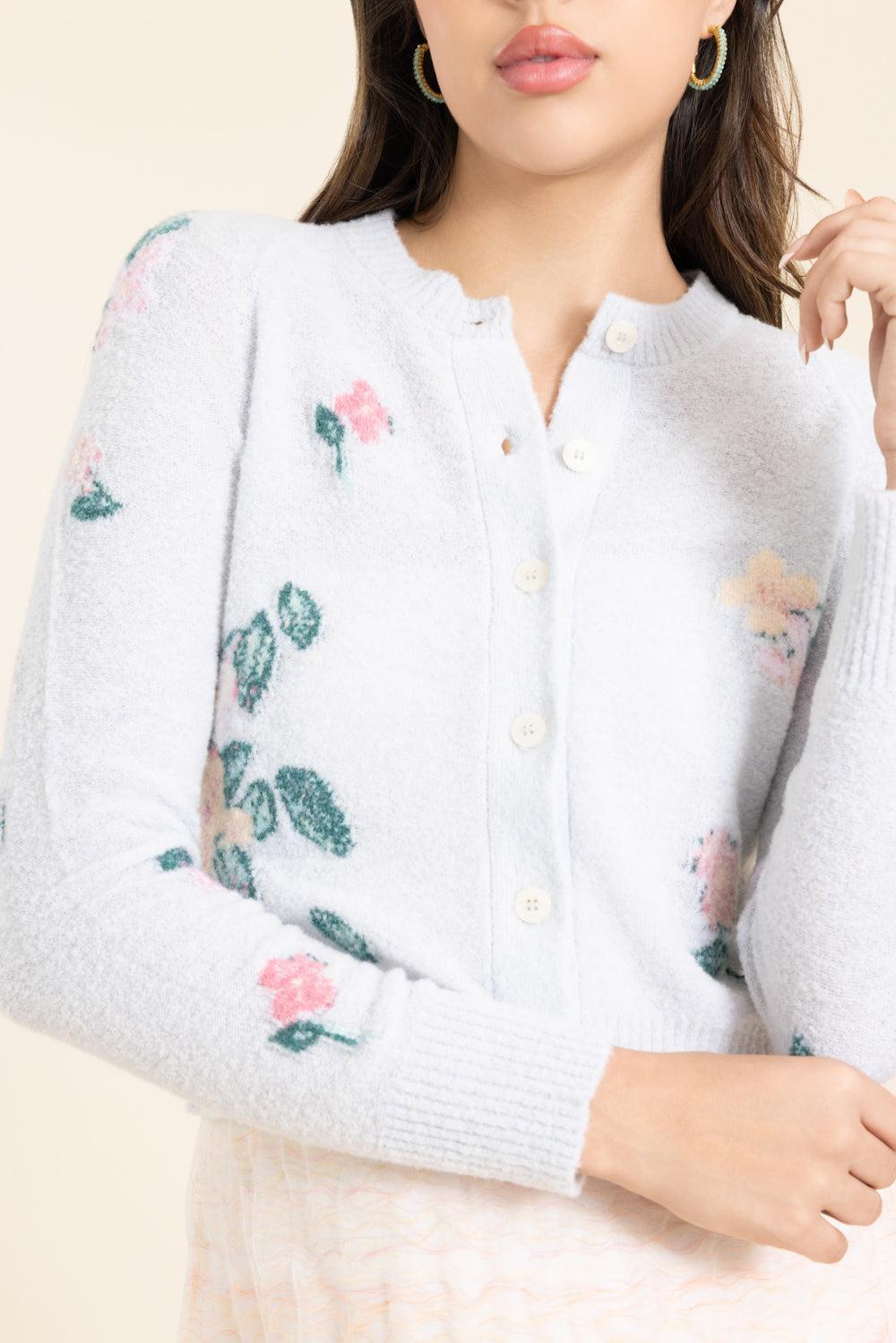 Clemence Cardigan - Grey Blue-BLUE-XS-CLOTHINGTOPCARDIGAN-BERNADETTE