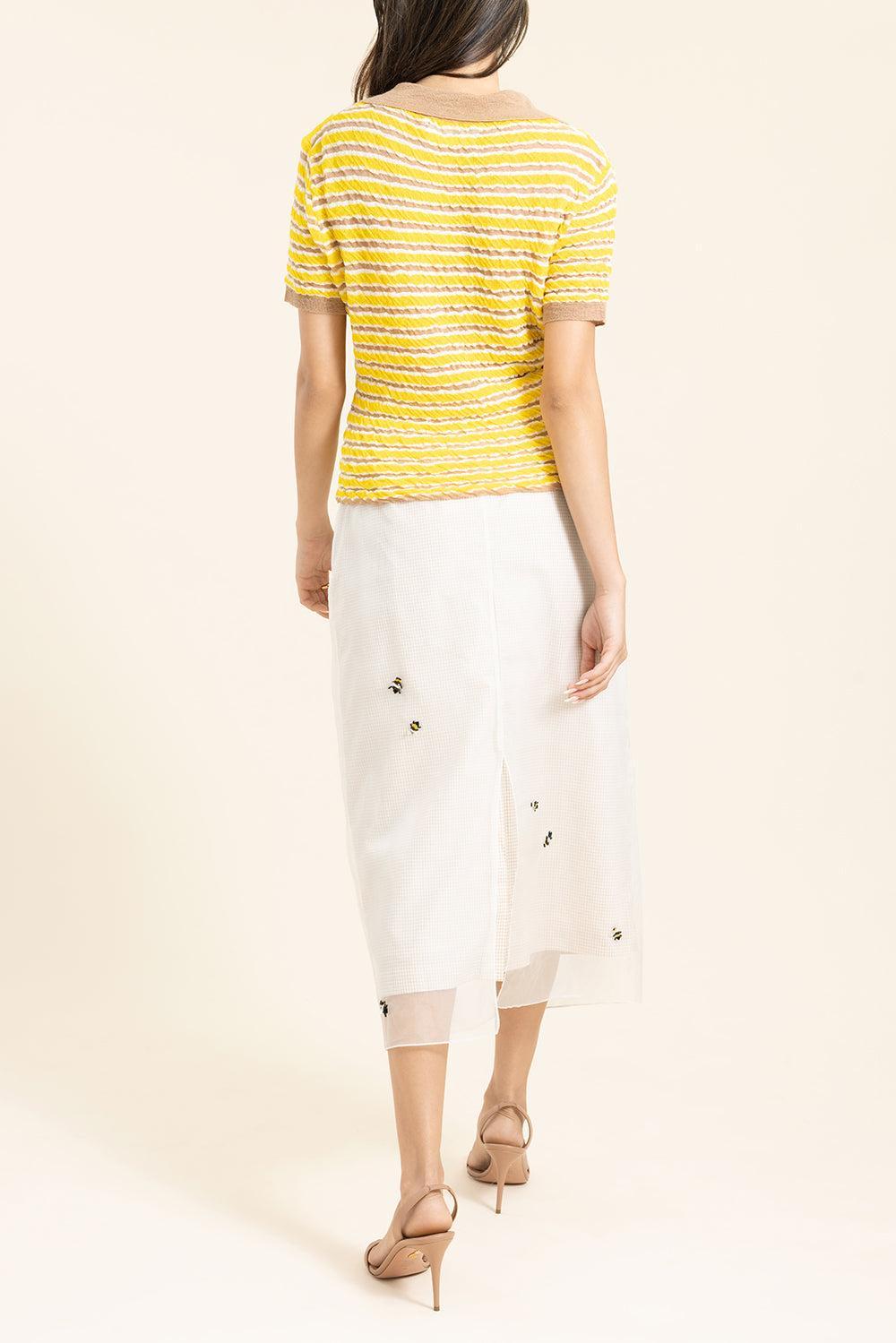 Roxanne Skirt - Bees-CREAM-34-CLOTHINGSKIRTMIDI-BERNADETTE