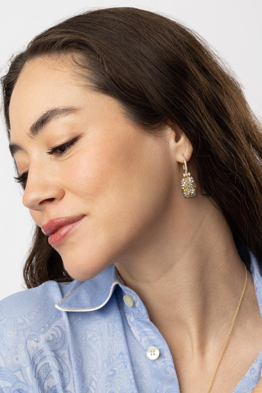 Multi Color Diamond Earrings-YELLOW GOLD-JEWELRYFINE JEWELEARRING-JARED LEHR
