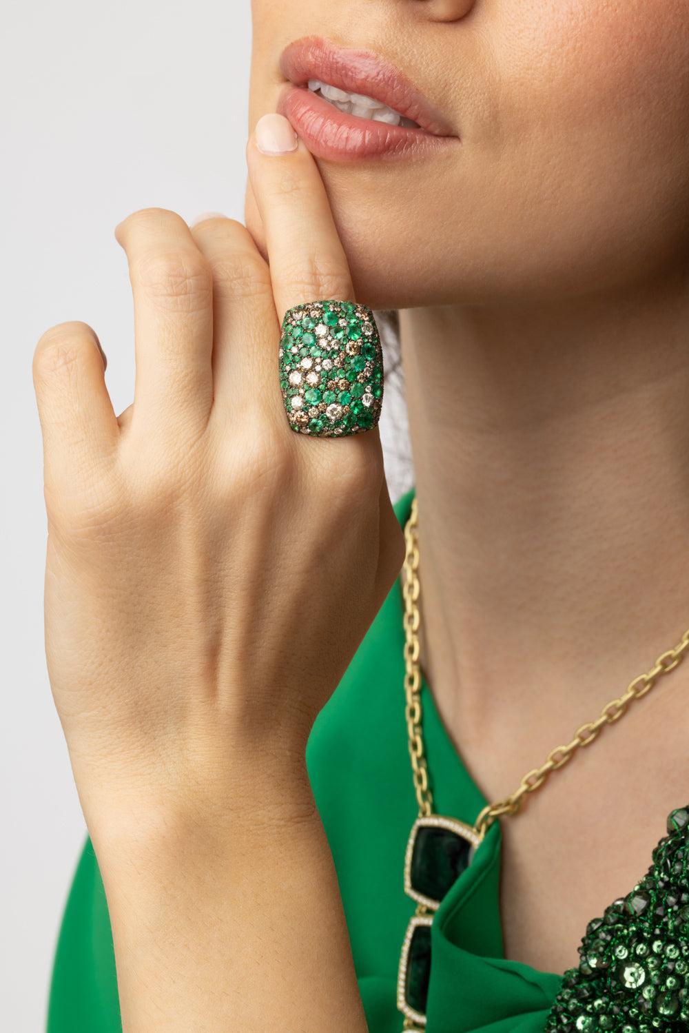 Emerald Diamond Ring-YELLOW GOLD-6.5-JEWELRYFINE JEWELRING-JARED LEHR