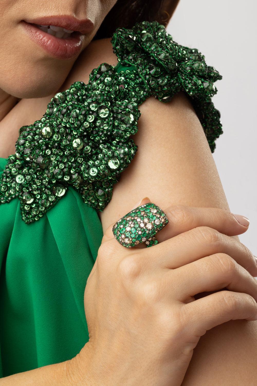 Emerald Diamond Ring-YELLOW GOLD-6.5-JEWELRYFINE JEWELRING-JARED LEHR