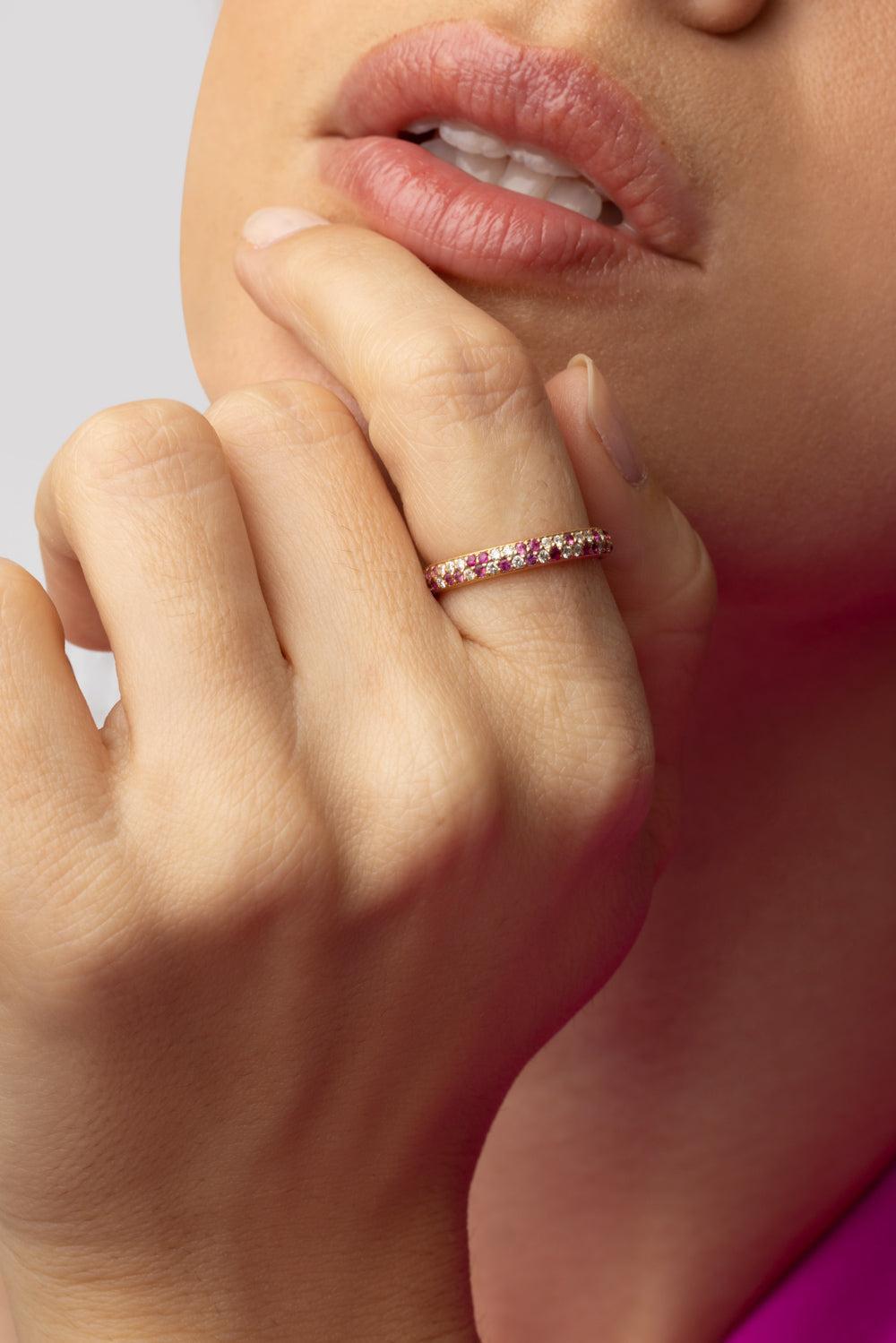 Pink Sapphire Diamond Ring-ROSE GOLD-6-JEWELRYFINE JEWELRING-JARED LEHR