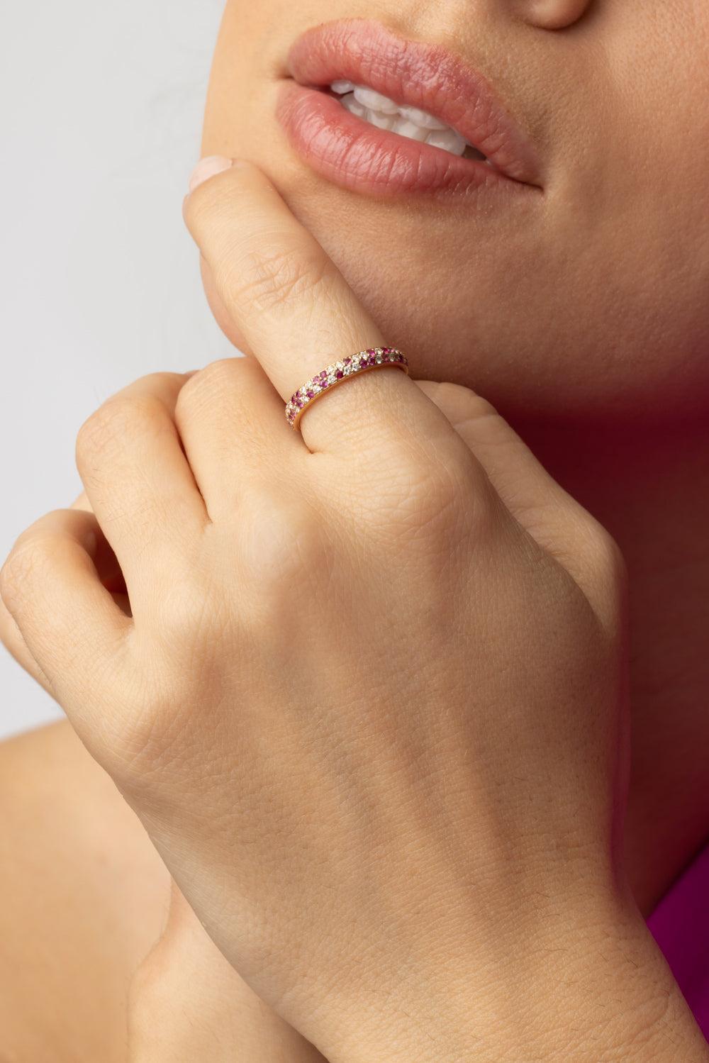 Pink Sapphire Diamond Ring-ROSE GOLD-6-JEWELRYFINE JEWELRING-JARED LEHR