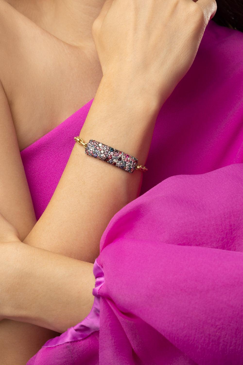 Spinel Diamond Bracelet-YELLOW GOLD-JEWELRYFINE JEWELBRACELET O-JARED LEHR