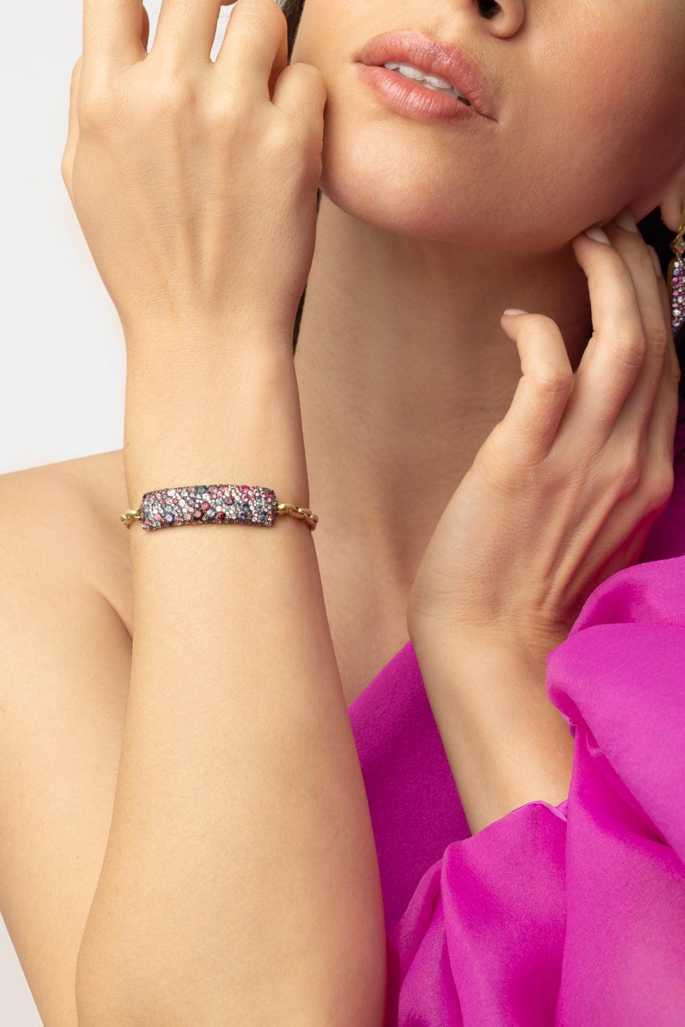 Spinel Diamond Bracelet-YELLOW GOLD-JEWELRYFINE JEWELBRACELET O-JARED LEHR