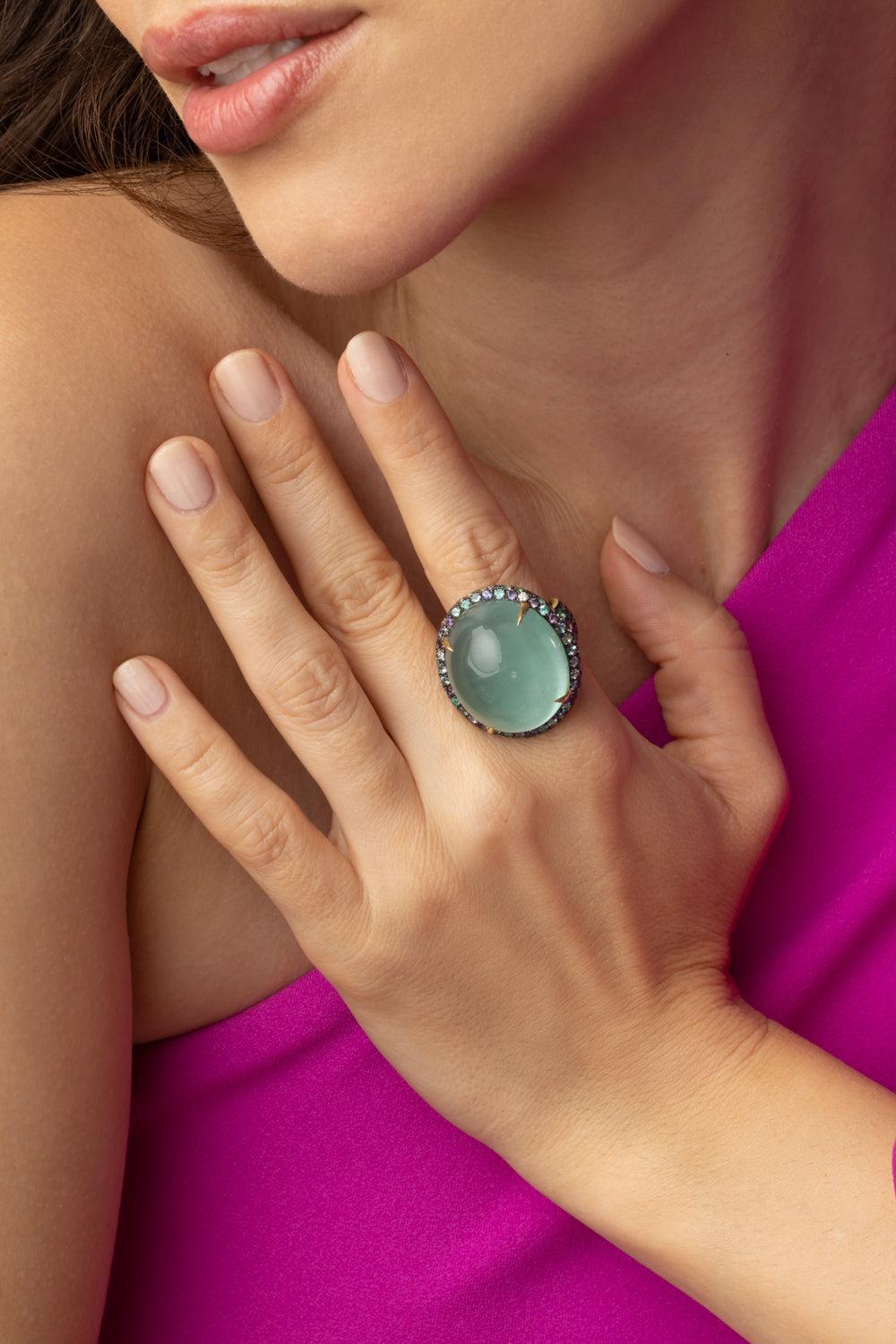 Purple Sapphire Paraiba Diamond Ring-YELLOW GOLD-7.5-JEWELRYFINE JEWELRING-JARED LEHR