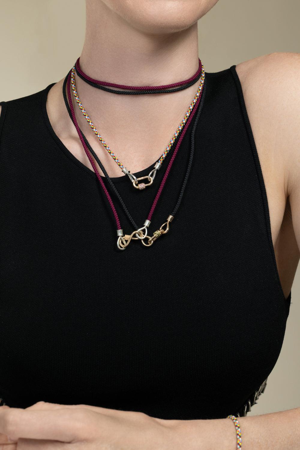 Aubergine The String Project Necklace - Silver-SILVER-32-JEWELRYFINE JEWELNECKLACE O-MARLA AARON
