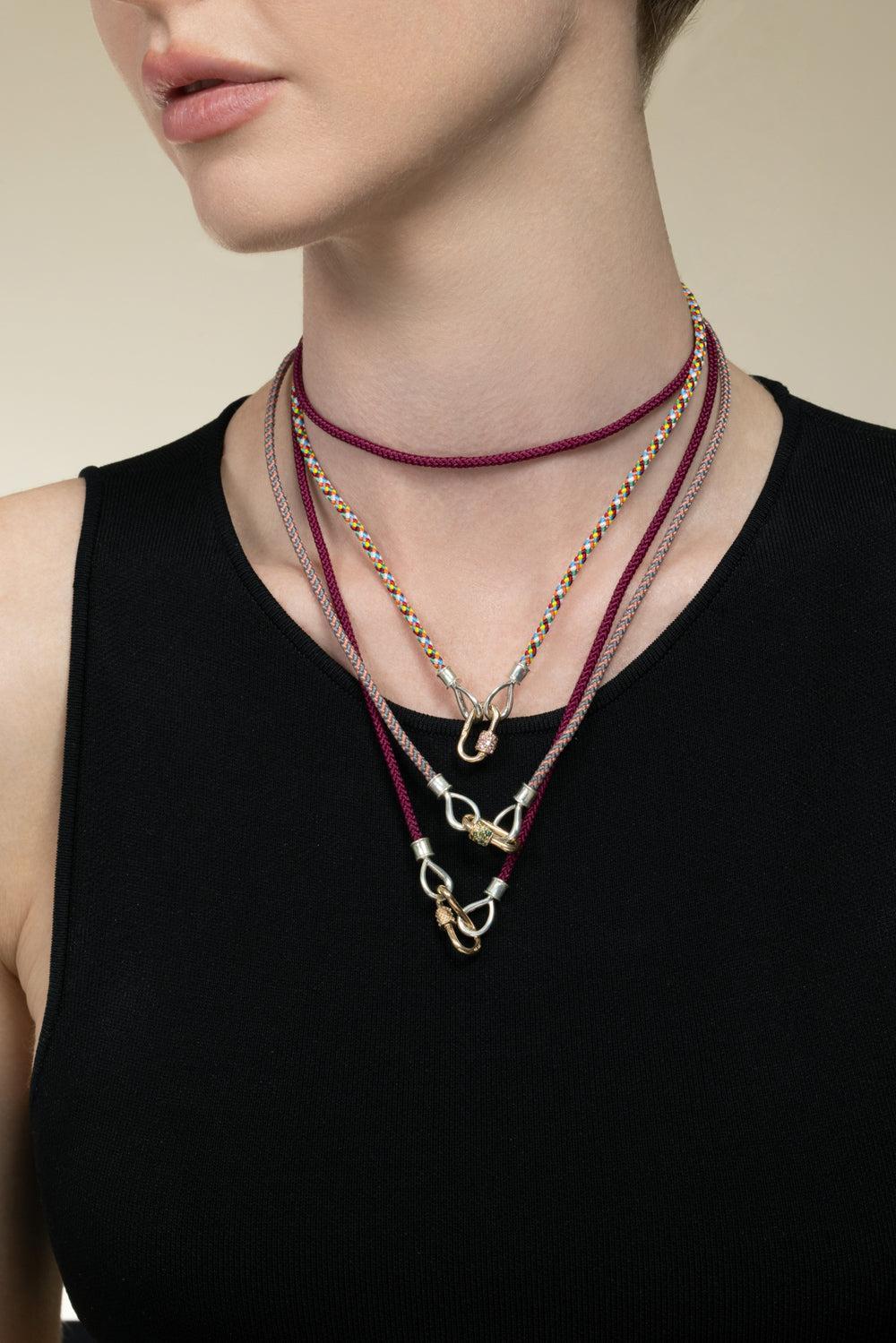 Aubergine The String Project Necklace - Silver-SILVER-32-JEWELRYFINE JEWELNECKLACE O-MARLA AARON