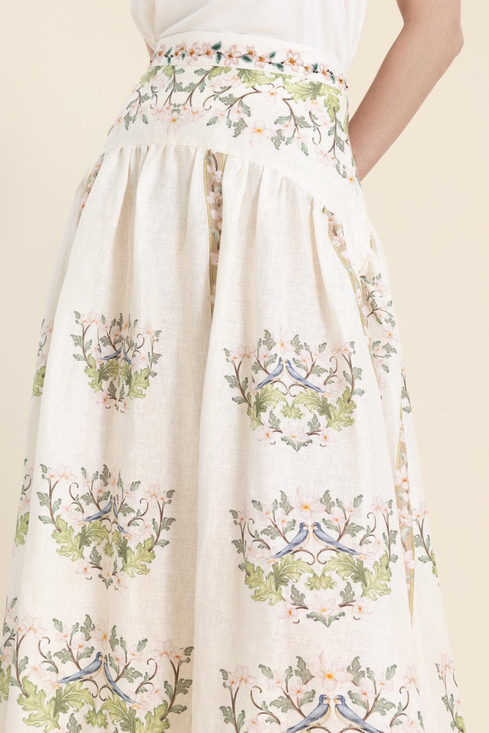 Curua Midi Skirt-FLORAL-S-CLOTHINGSKIRTMAXI-AGUA BY AGUA BENDITA