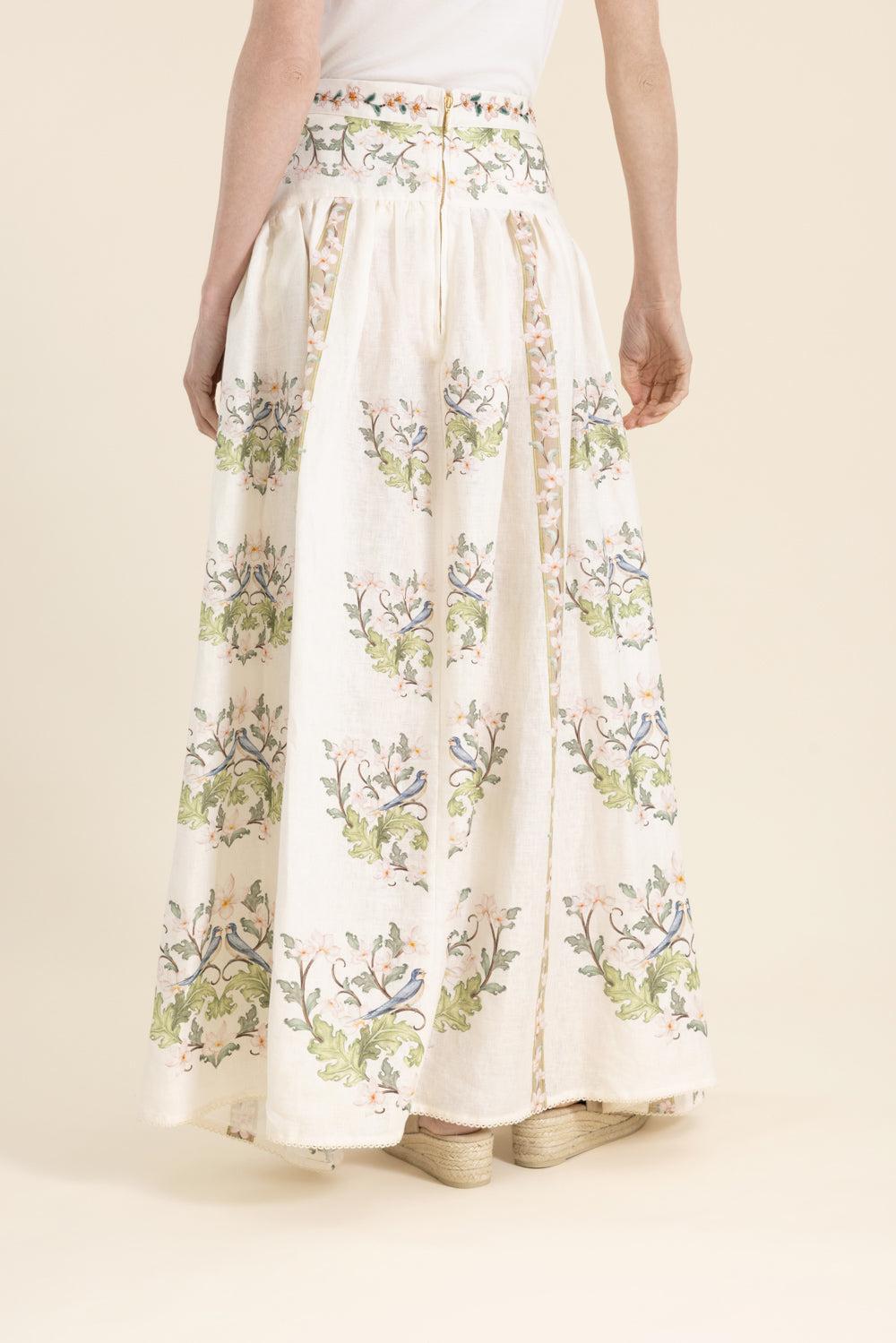 Curua Midi Skirt-FLORAL-S-CLOTHINGSKIRTMAXI-AGUA BY AGUA BENDITA