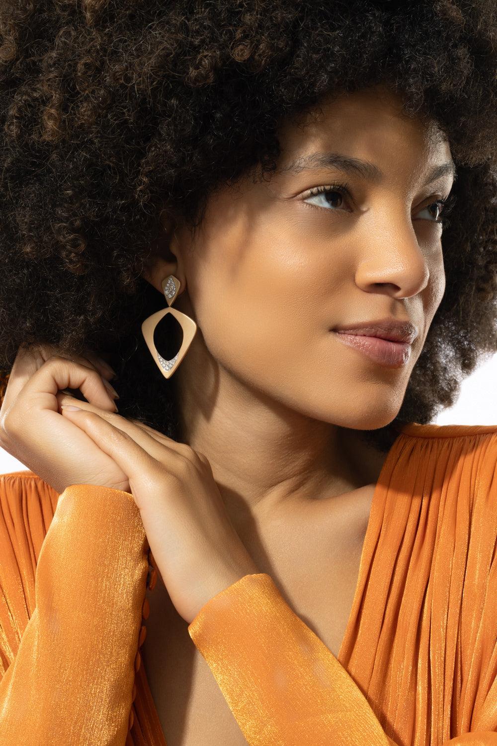 Wicker Single Layer Earrings-YELLOW GOLD-JEWELRYFINE JEWELEARRING-ARUNASHI