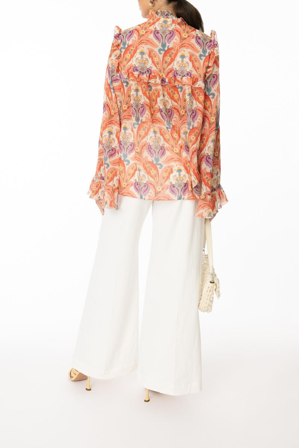 Long Sleeve Ruffle Blouse-PINK-40-CLOTHINGTOPBLOUSE-ETRO
