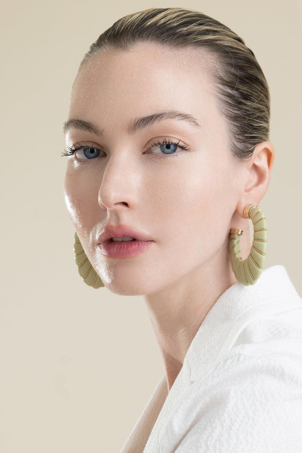 Green Large Cyclade Earrings-GREEN-JEWELRYBOUTIQUEEARRING-GAS BIJOUX