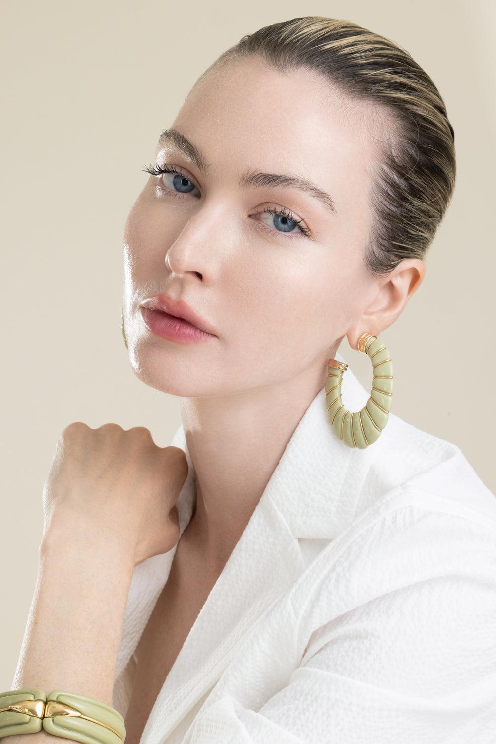 Green Large Cyclade Earrings-GREEN-JEWELRYBOUTIQUEEARRING-GAS BIJOUX