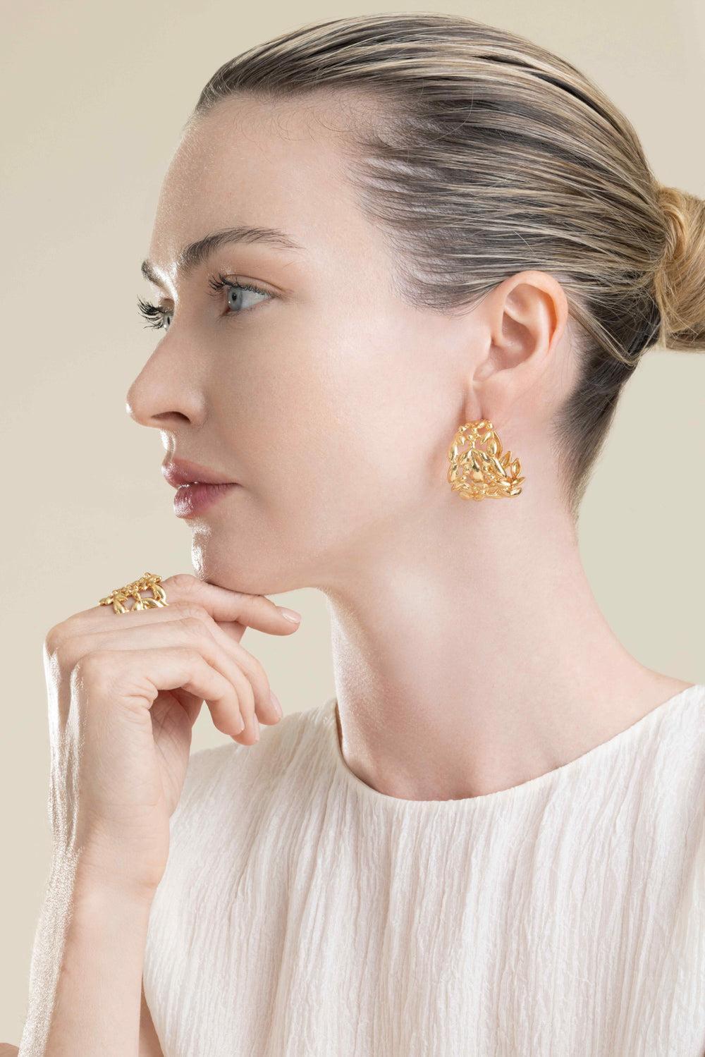 Olea Small Hoop Earrings-GOLD-JEWELRYBOUTIQUEEARRING-GAS BIJOUX