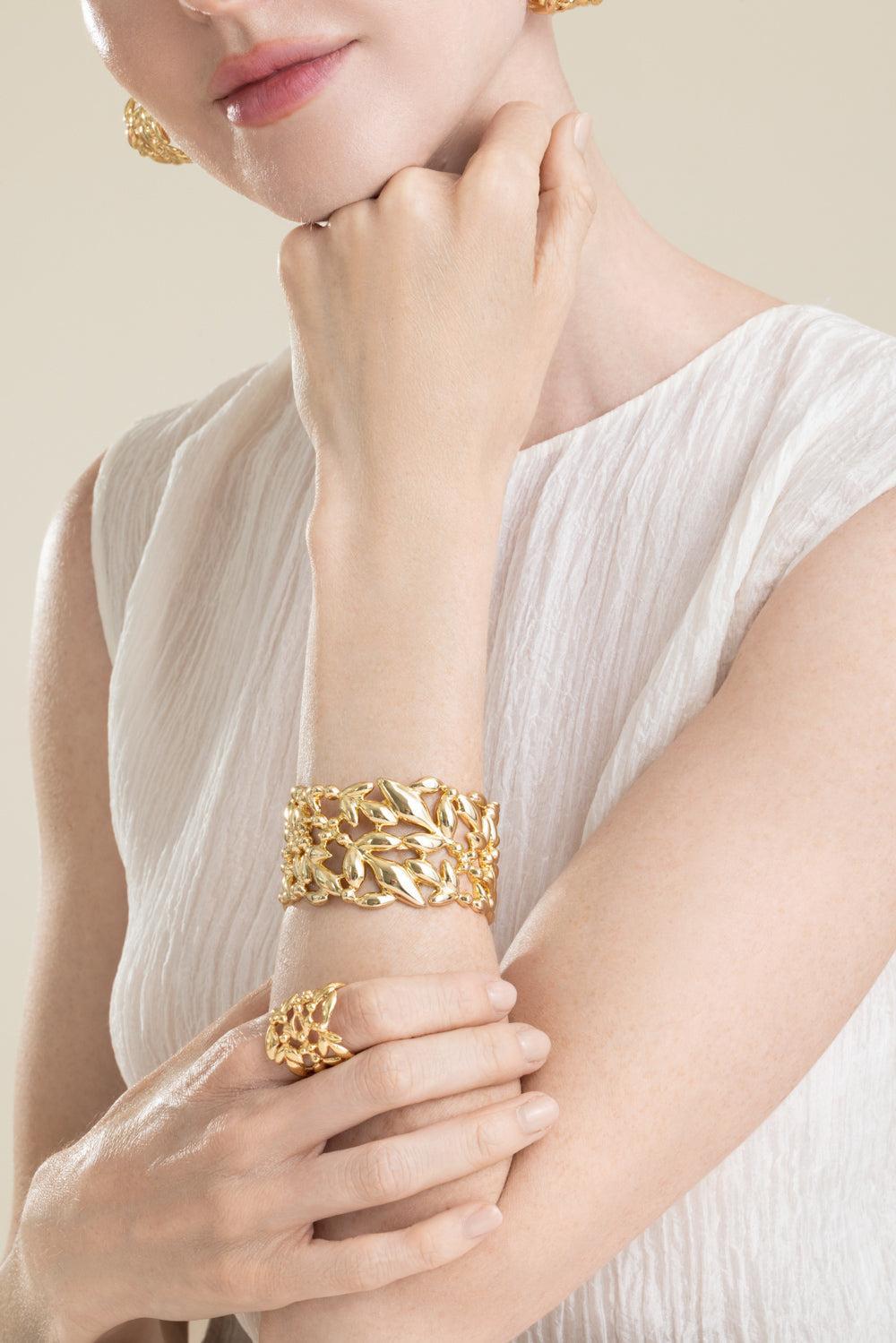 Olea Cuff Bracelet-GOLD-JEWELRYBOUTIQUEBRACELET O-GAS BIJOUX