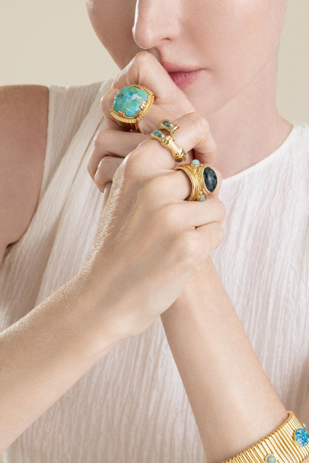 Green Simone Kambaba Ring-GREEN-6.5-JEWELRYBOUTIQUERING-GAS BIJOUX