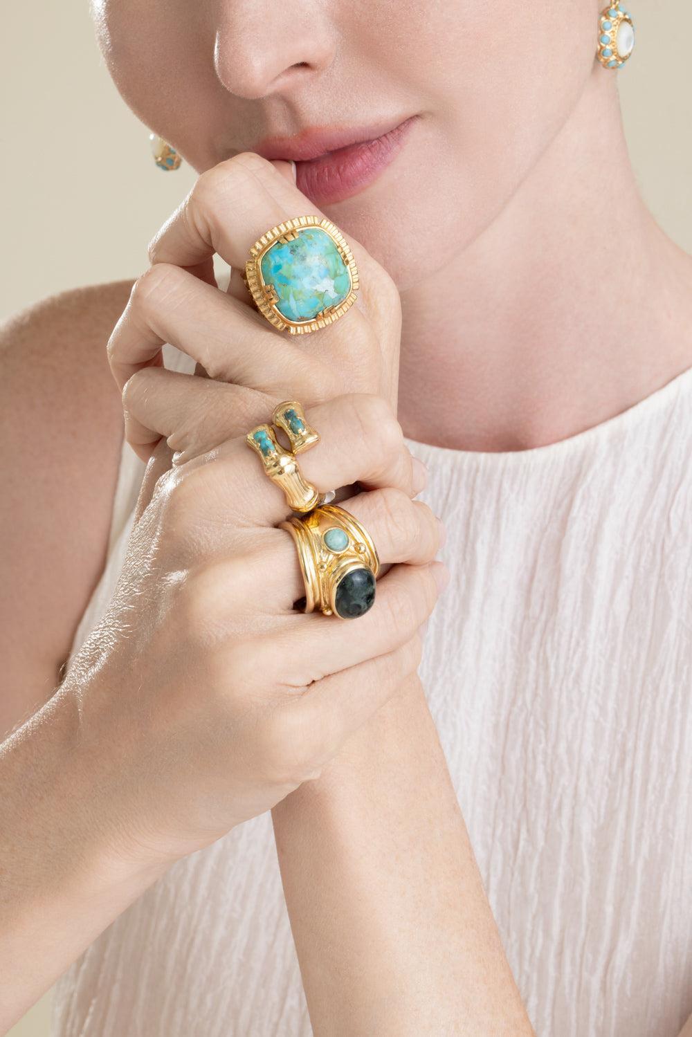 Green Simone Kambaba Ring-GREEN-6.5-JEWELRYBOUTIQUERING-GAS BIJOUX