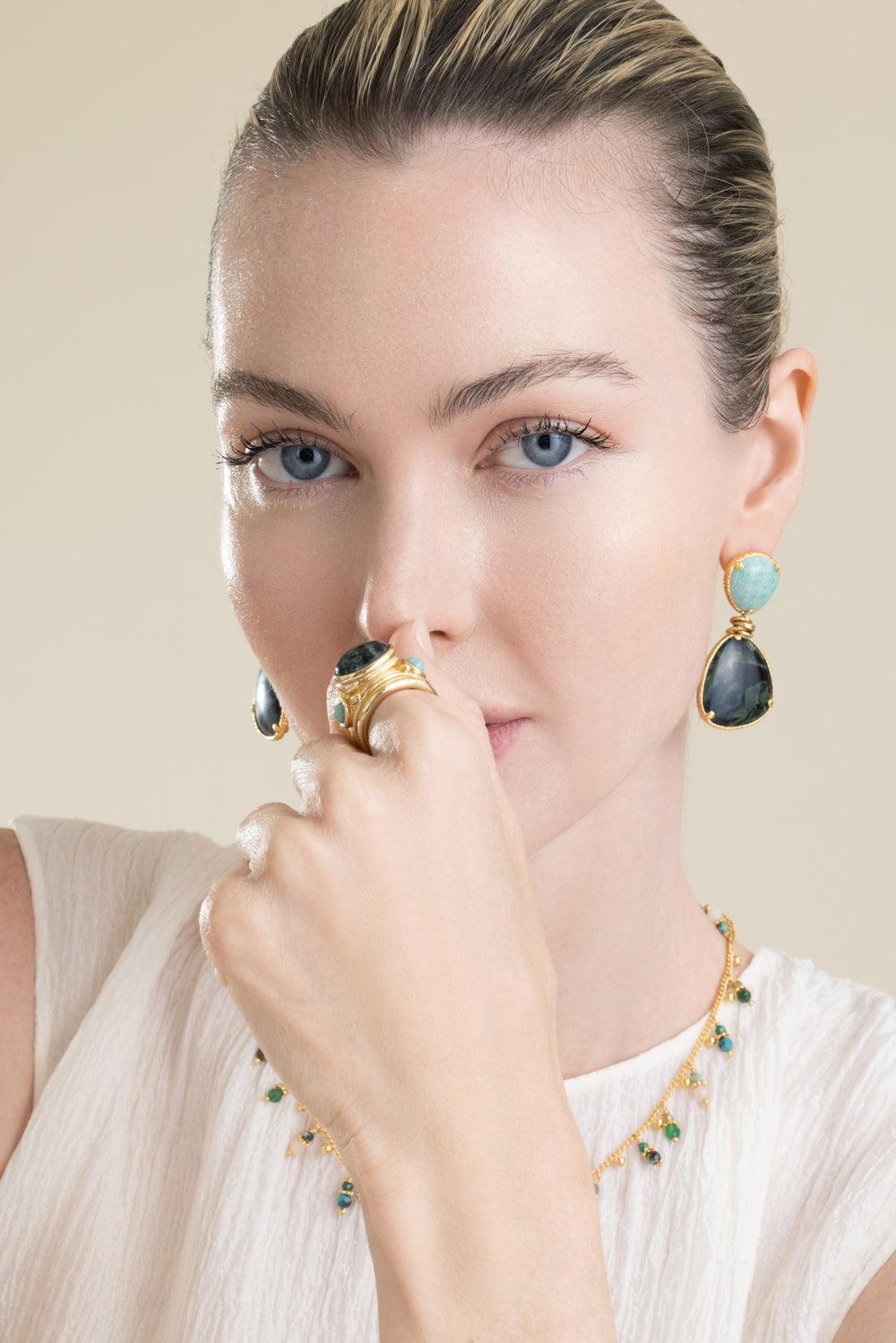 Green Silia Earrings-GREEN-JEWELRYBOUTIQUEEARRING-GAS BIJOUX