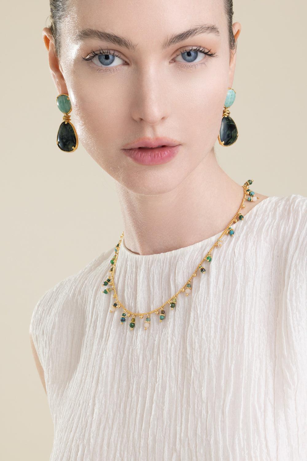 Tangerine Green PSP Necklace-GREEN-JEWELRYBOUTIQUENECKLACE O-GAS BIJOUX