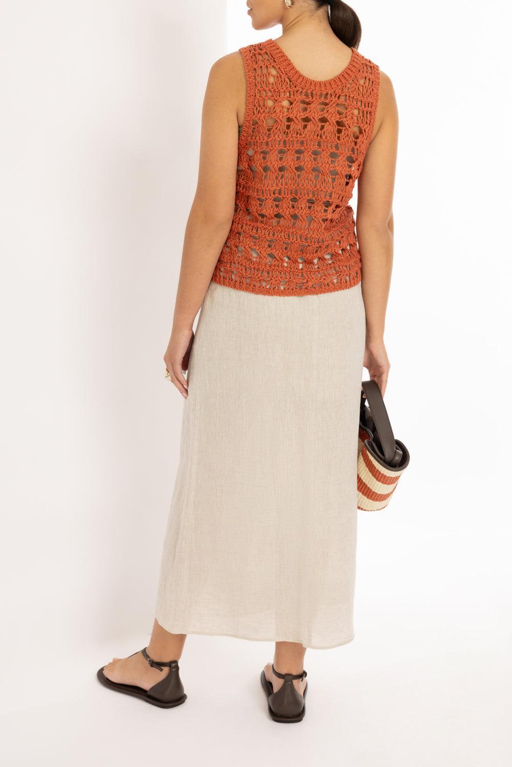 Fluid Skirt-JUTE-36-CLOTHINGSKIRTMAXI-BRUNELLO CUCINELLI