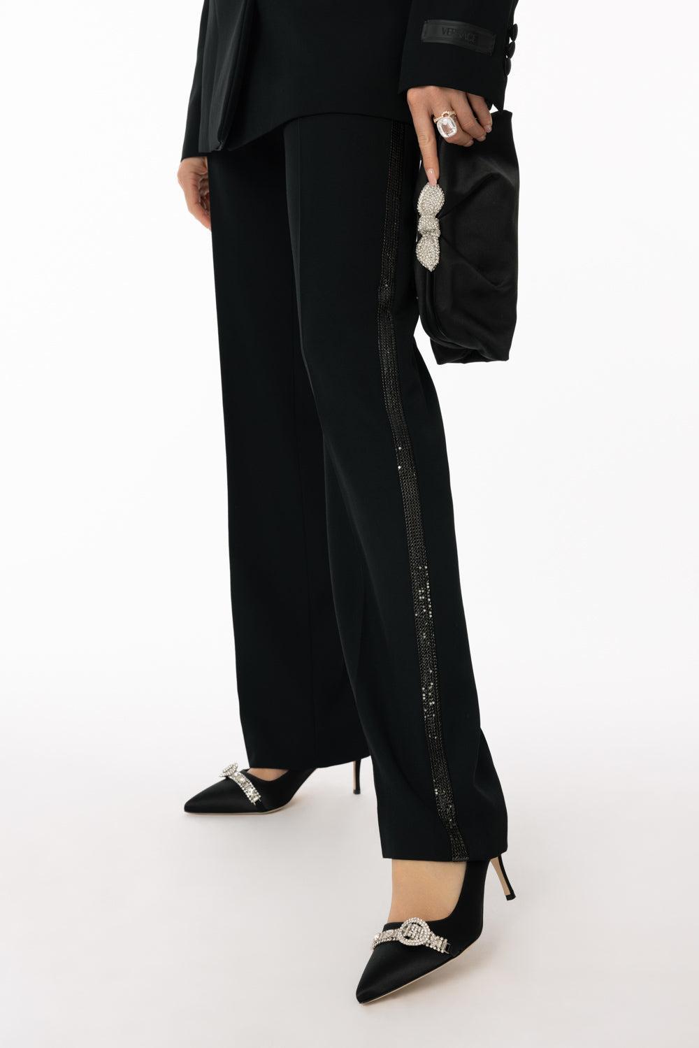 Evening Pant-BLACK-42-CLOTHINGPANTEVENING-VERSACE