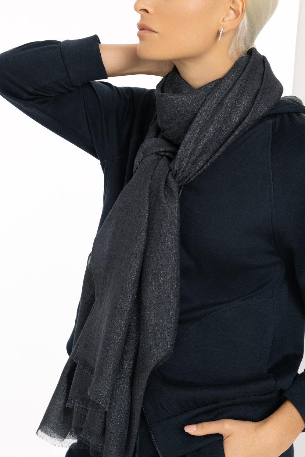 Lurex Scarf - Abisso-NAVY-O/S-ACCESSORIESCARVES-BRUNELLO CUCINELLI