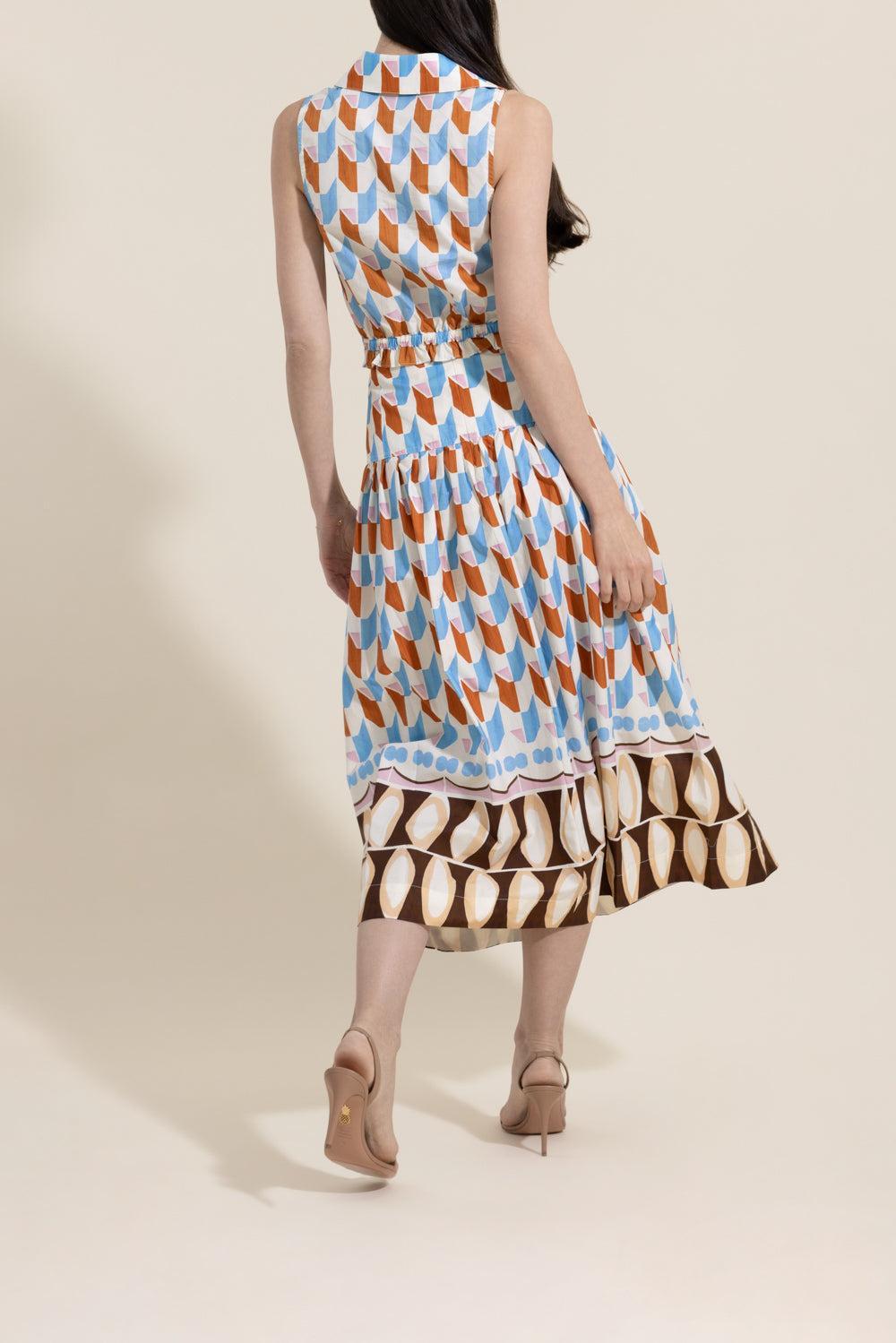 Hannah Top - Talavera Tile Ivory-GEOMETRC-XS-CLOTHINGTOPBLOUSE-CARA CARA