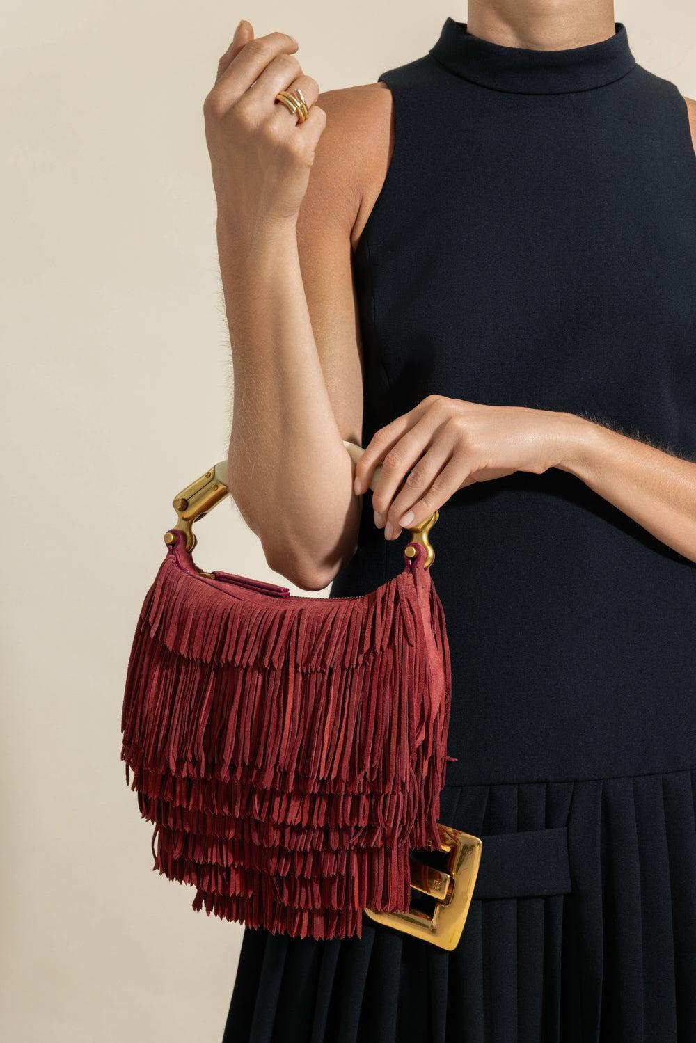 Ebène Mini Bag-RED-HANDBAGTOP HANDLE-BALMAIN