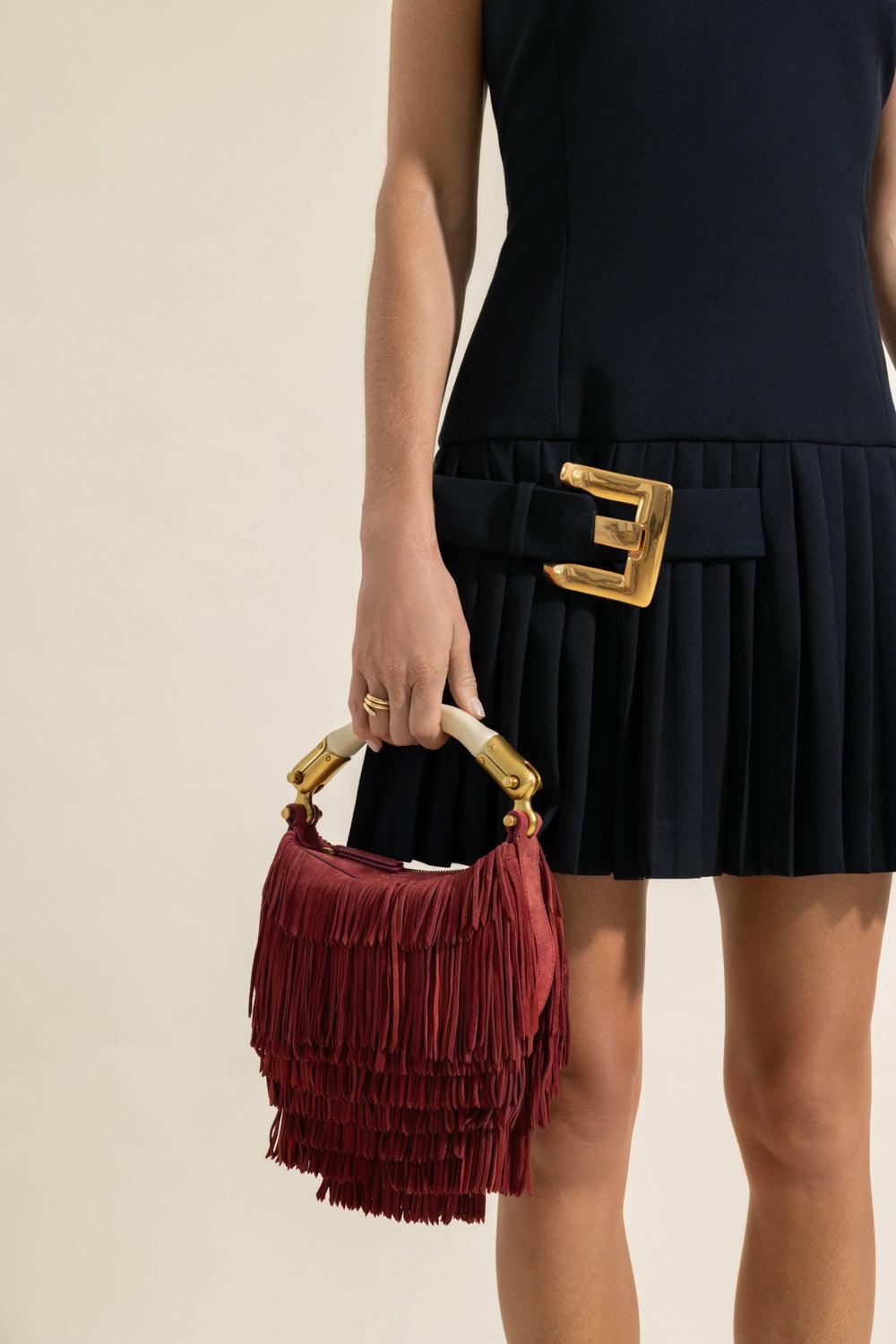 Ebène Mini Bag-RED-HANDBAGTOP HANDLE-BALMAIN