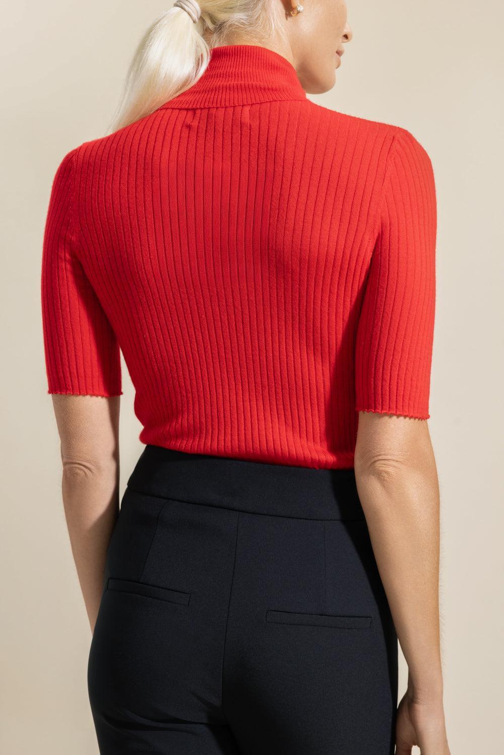 Short Sleeve Turtleneck Top-RED-XS-CLOTHINGTOPKNITS-SPRWMN